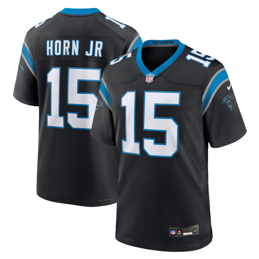 Carolina Panthers Jimmy Horn Jr Black Team Game Jersey product image 2, provided for visual reference and product detail
