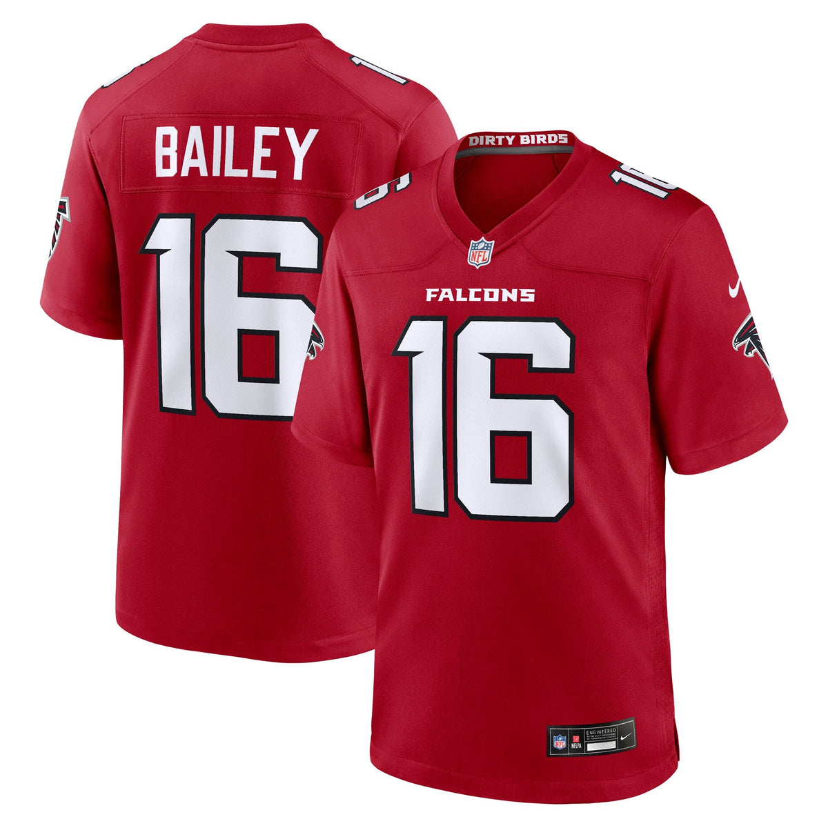 Atlanta Falcons Jake Bailey Red Team Game Jersey product image 1, provided for visual reference and product detail review