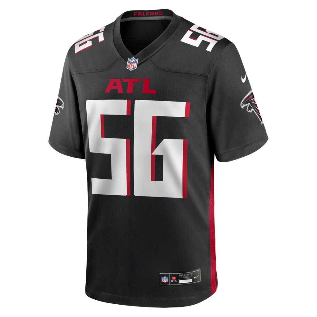 Atlanta Falcons Leonard Floyd Black Team Game Jersey product image 2, provided for visual reference and product detail review