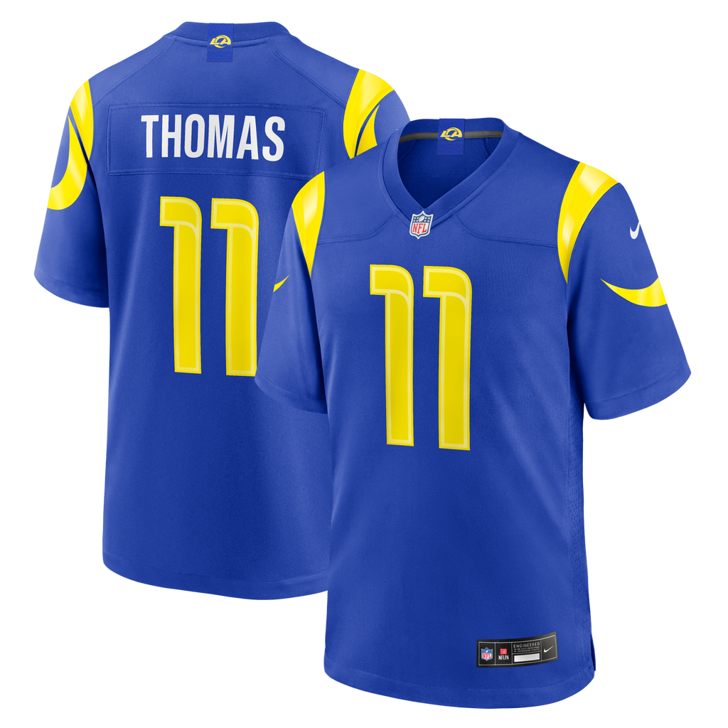 Los Angeles Rams Keir Thomas Royal Team Game Jersey product image 2, provided for visual reference and product detail review