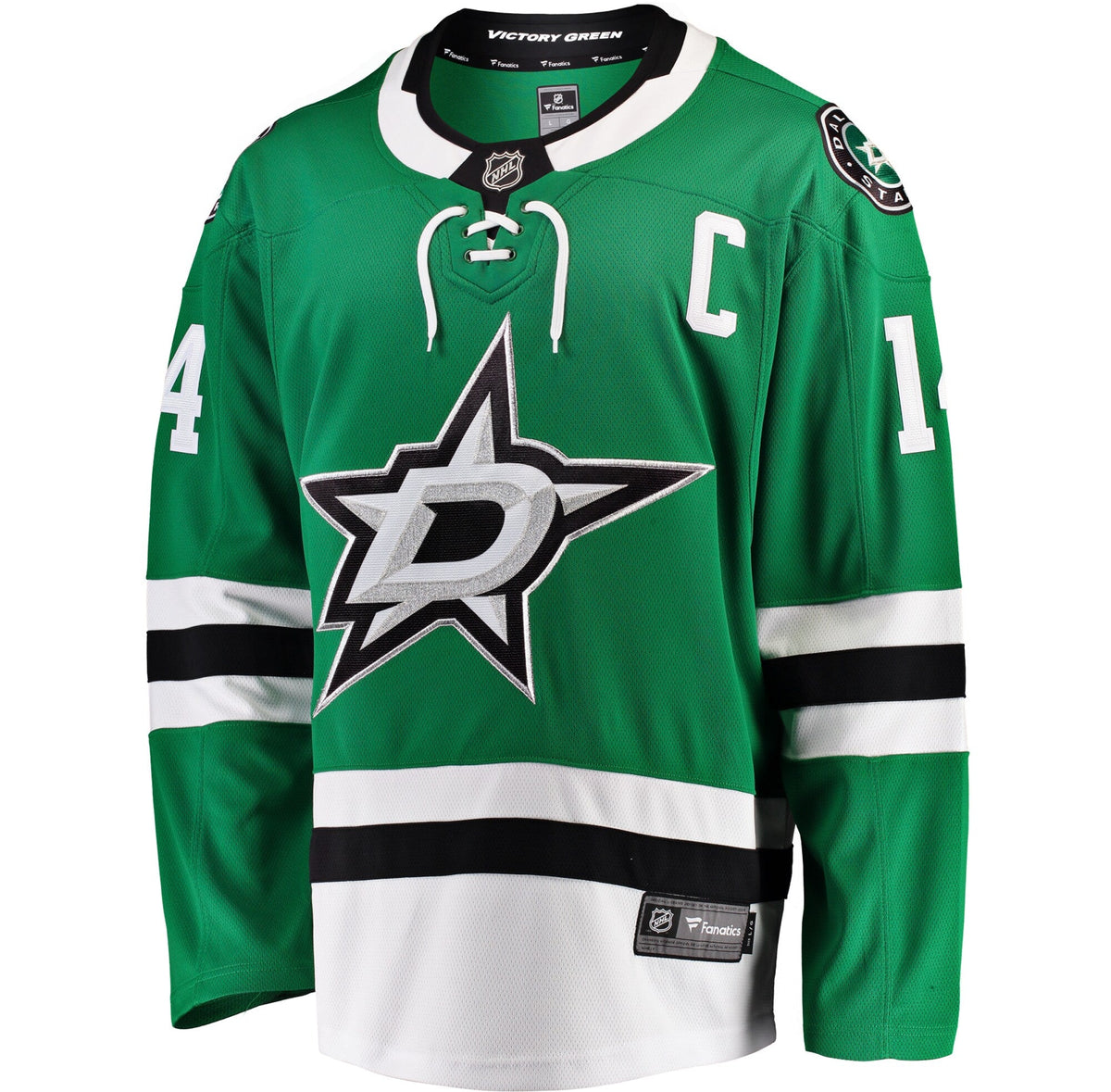 Dallas Stars Jamie Benn Green Breakaway Player Jersey product image 3, provided for visual reference and product detail