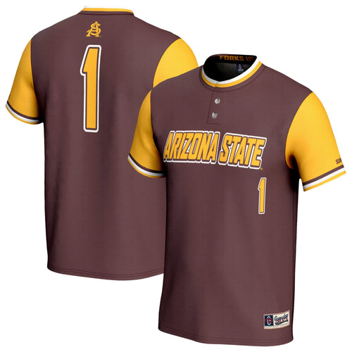 #1 Arizona State Sun Devils Lightweight Collegiate Softball Fashion Jersey - Maroon product image 2, provided for visual