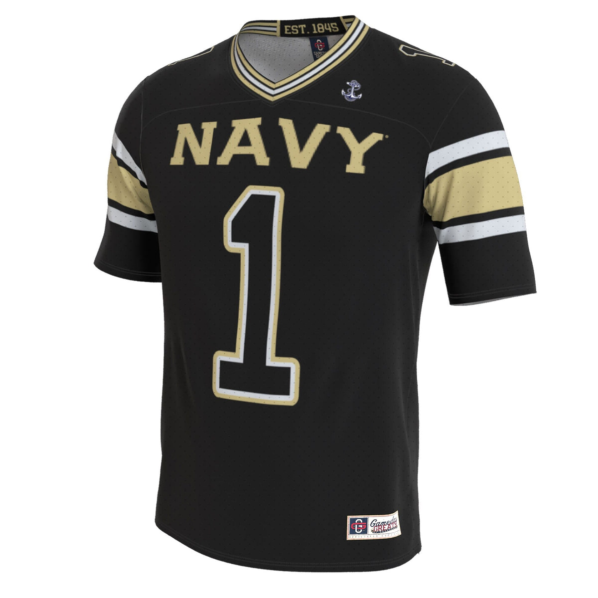 Midshipmen Lightweight Collegiate Football Blackout Fashion Jersey - Navy product image 3, provided for visual reference and