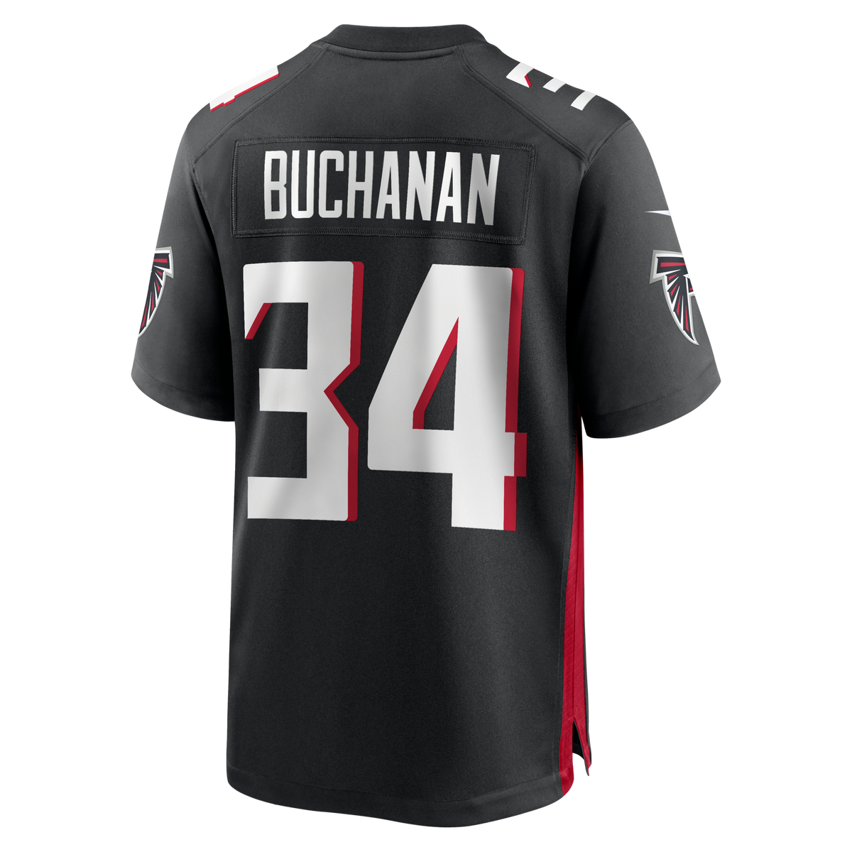 Atlanta Falcons Ray Buchanan Black Game Retired Player Jersey product image 3, provided for visual reference and product