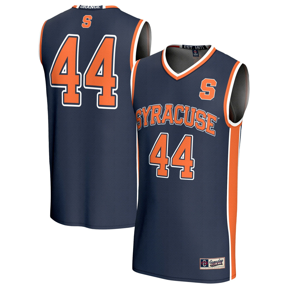 #44 Syracuse Orange Lightweight Collegiate Basketball Fashion Jersey - Navy product image 2, provided for visual reference