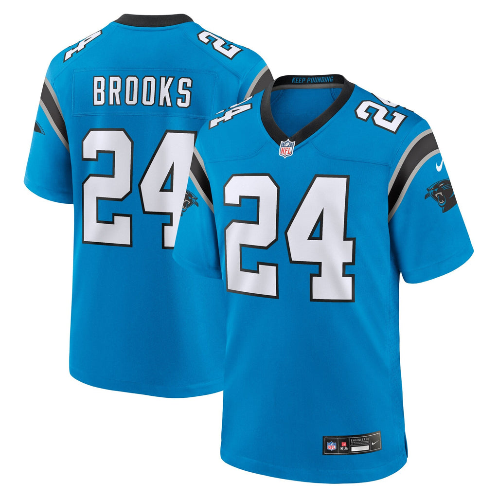 Carolina Panthers Jonathon Brooks Blue Alternate Game Player Jersey product image 1, provided for visual reference and