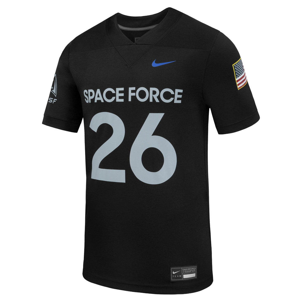 Air Force Falcons Space Force Replica Football Jersey - Black product image 3, provided for visual reference and product