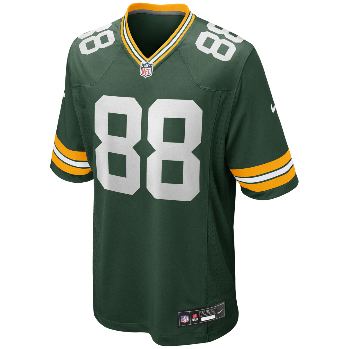 Green Bay Packers Jermichael Finley Green Game Retired Player Jersey product image 2, provided for visual reference and