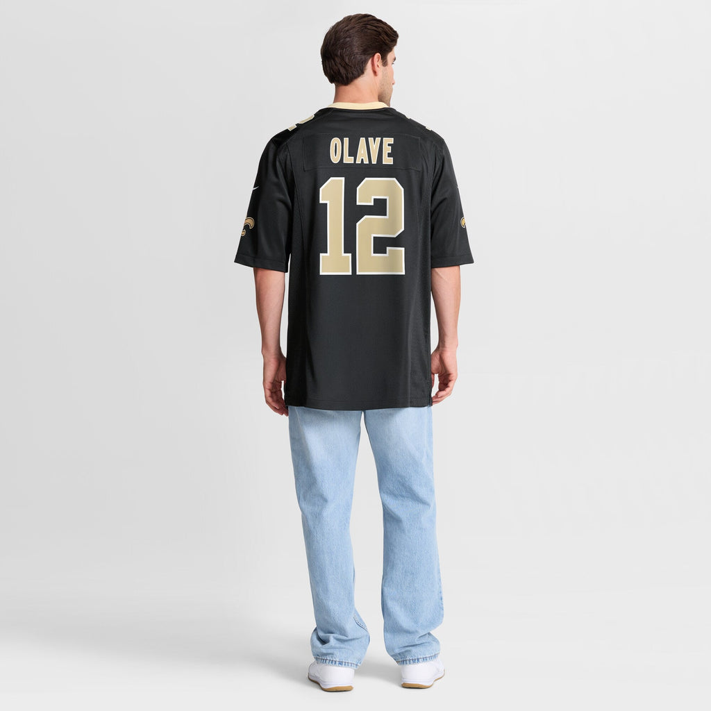 New Orleans Saints Chris Olave Black Player Game Jersey product image 9, provided for visual reference and product detail