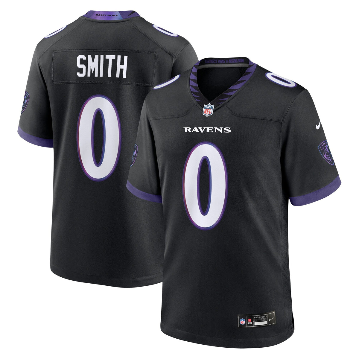 Baltimore Ravens Roquan Smith Black Alternate Game Jersey product image 1, provided for visual reference and product detail