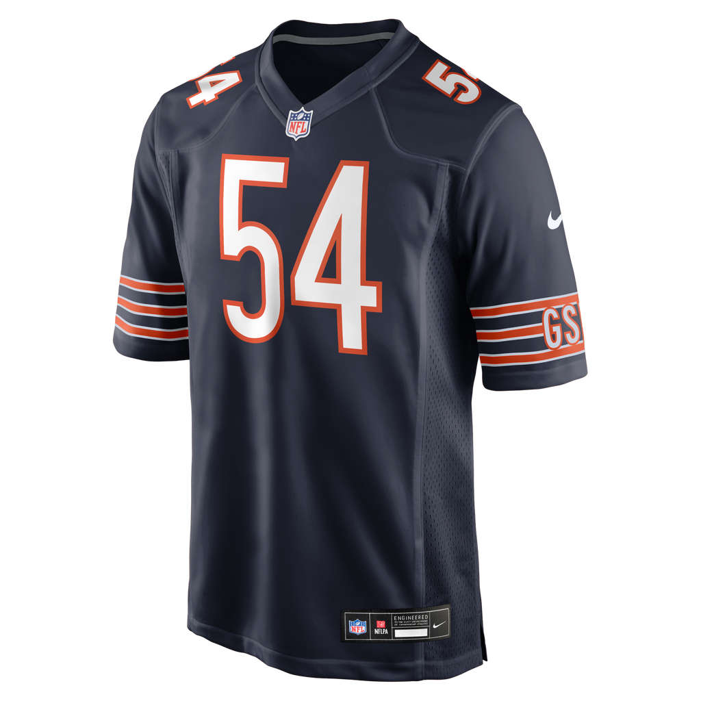 Chicago Bears Brian Urlacher Navy Game Retired Player Jersey product image 2, provided for visual reference and product