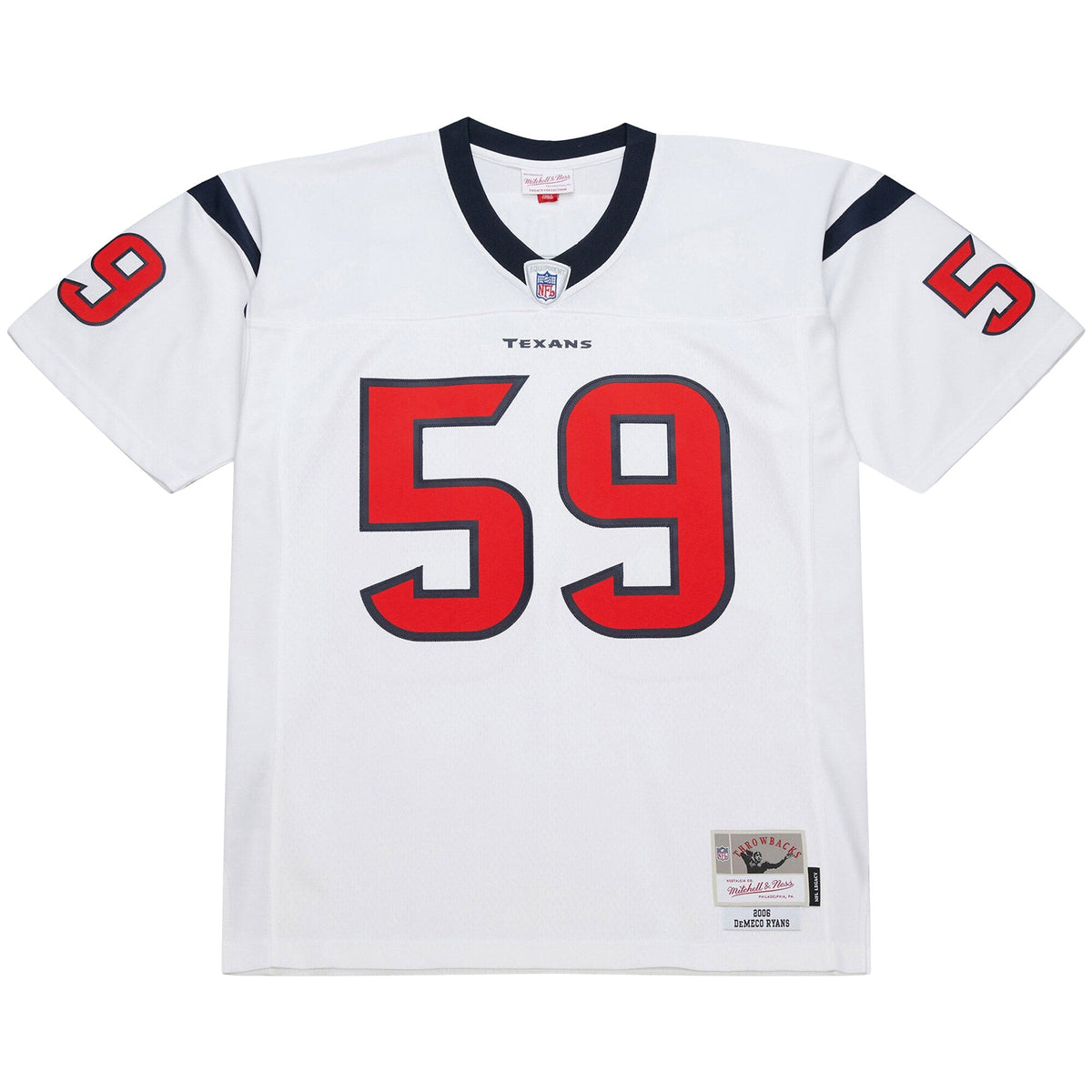 Houston Texans DeMeco Ryans White 2006 Legacy Replica Jersey product image 3, provided for visual reference and product