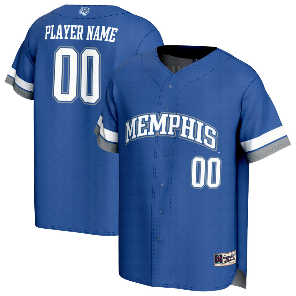 Memphis Tigers Lightweight Collegiate Baseball NIL Pick-A-Player Fashion Jersey - Royal product image 2, provided for visual