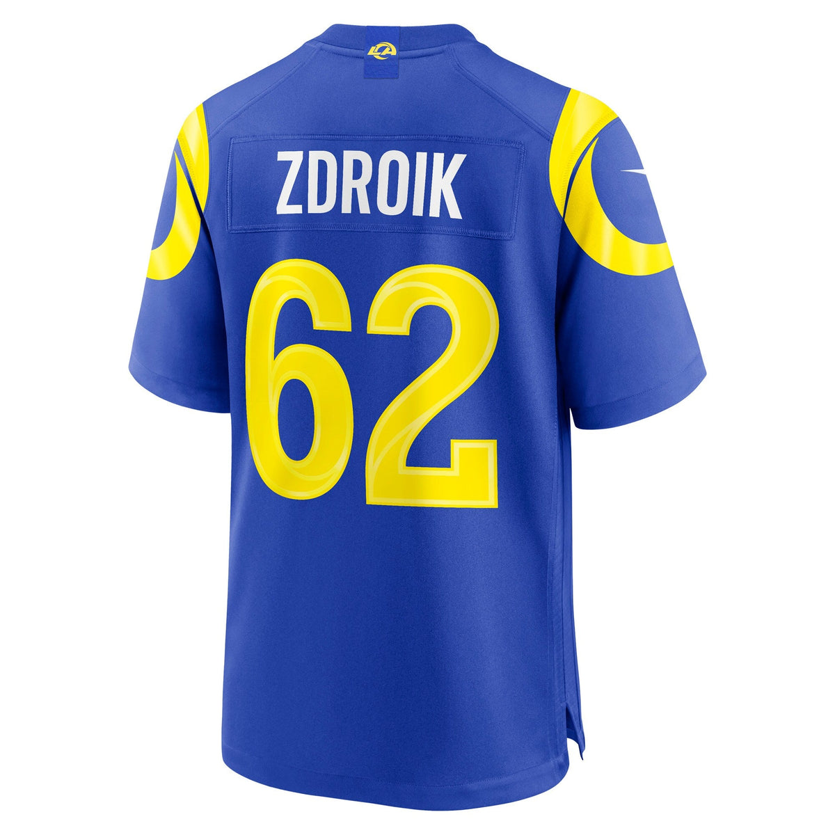Los Angeles Rams Payton Zdroik Royal Game Jersey product image 4, provided for visual reference and product detail review