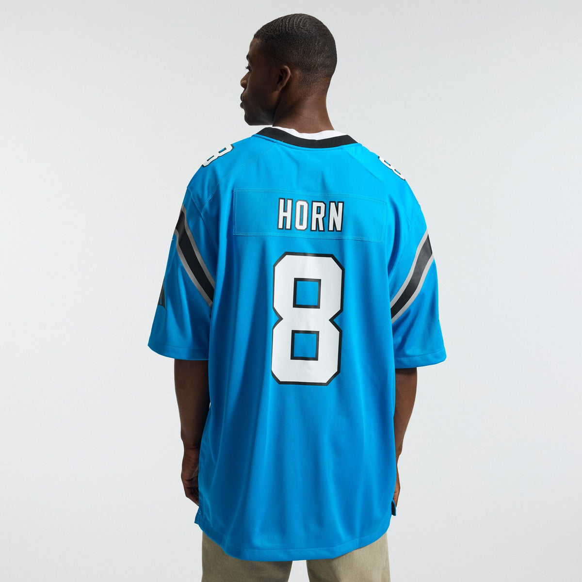 Carolina Panthers Jaycee Horn Blue Alternate Game Jersey product image 4, provided for visual reference and product detail