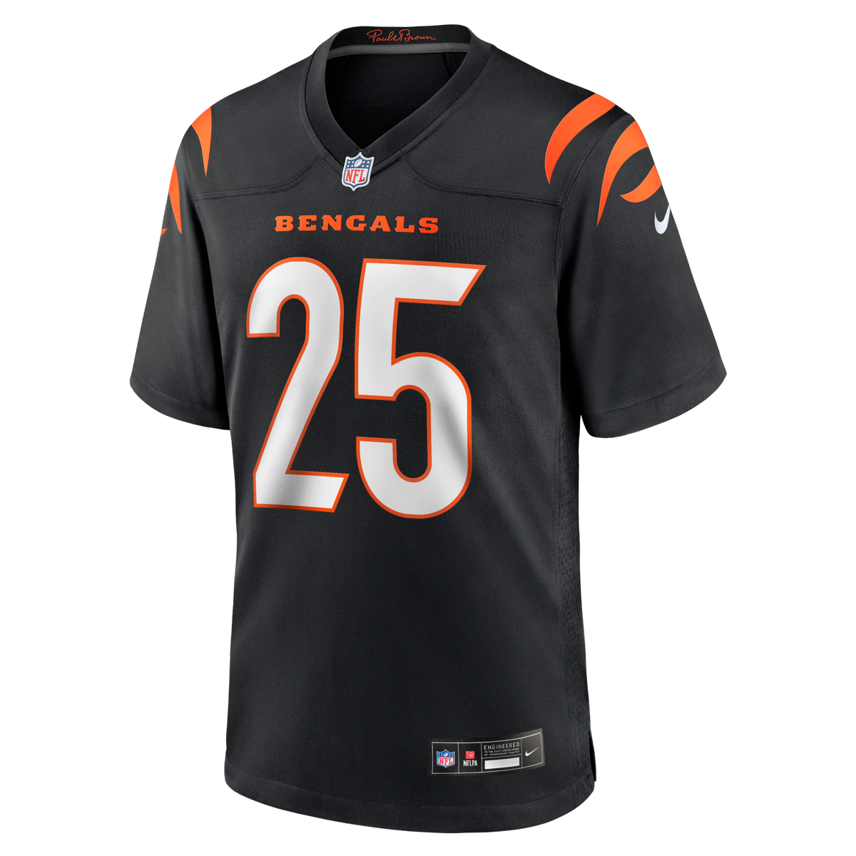 Cincinnati Bengals Tahj Brooks Black Team Game Jersey product image 2, provided for visual reference and product detail