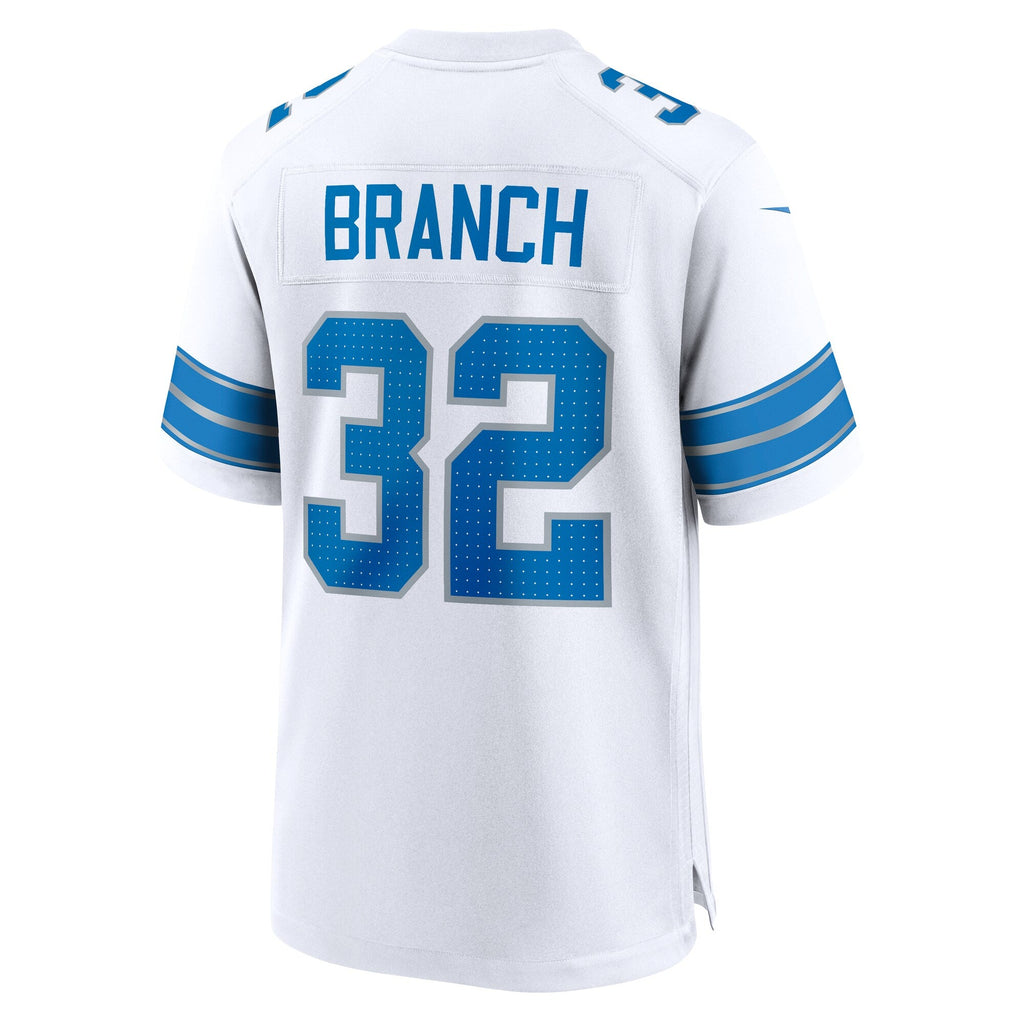 Detroit Lions Brian Branch White White Game Jersey product image 4, provided for visual reference and product detail review