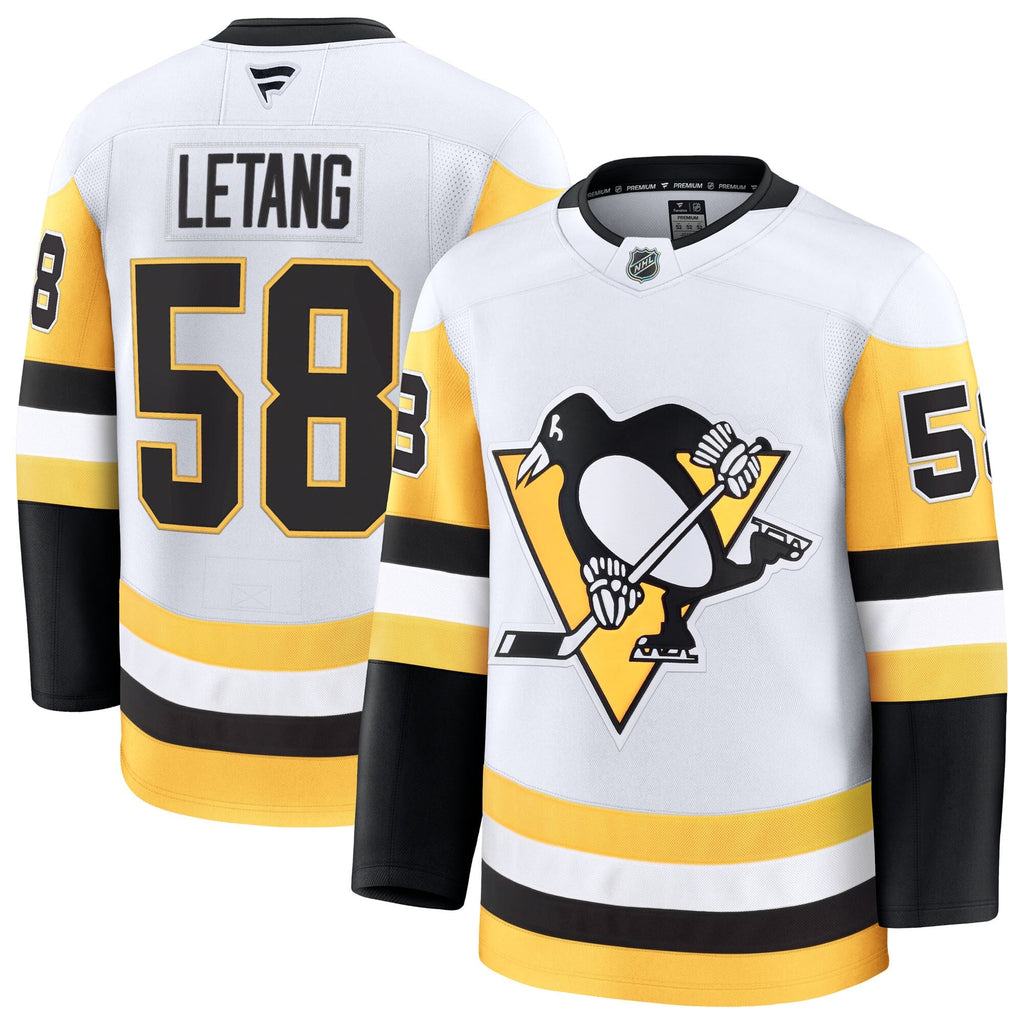 Pittsburgh Penguins Kris Letang White Premium Jersey product image 2, provided for visual reference and product detail review