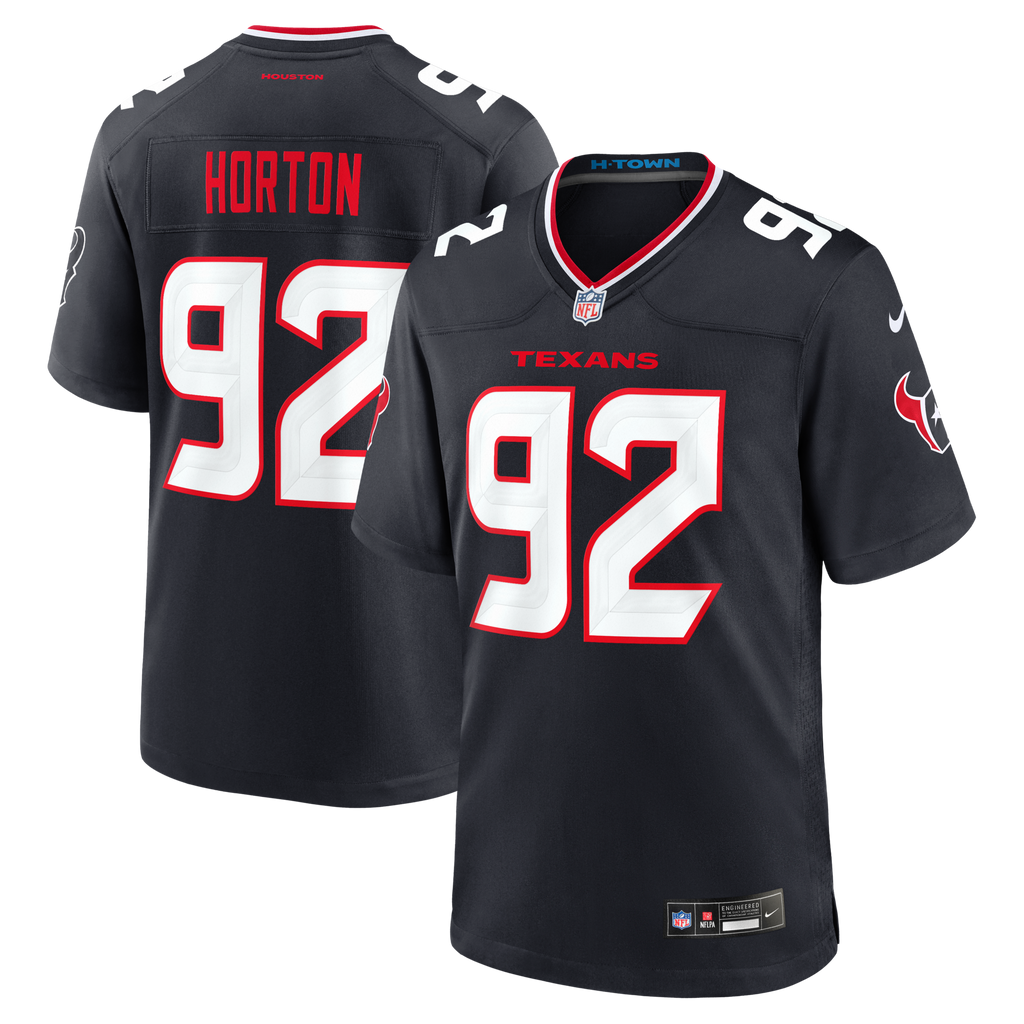 Houston Texans Dylan Horton Navy Team Game Jersey product image 1, provided for visual reference and product detail review