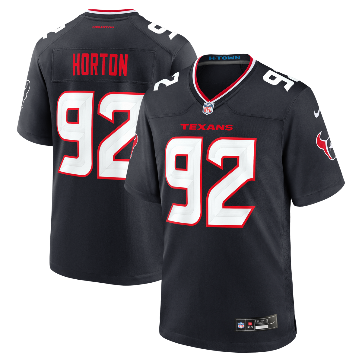 Houston Texans Dylan Horton Navy Team Game Jersey product image 1, provided for visual reference and product detail review