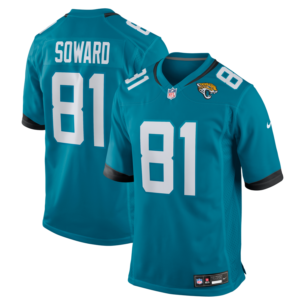 Jacksonville Jaguars R. Jay Soward Teal Retired Player Team Game Jersey product image 1, provided for visual reference and
