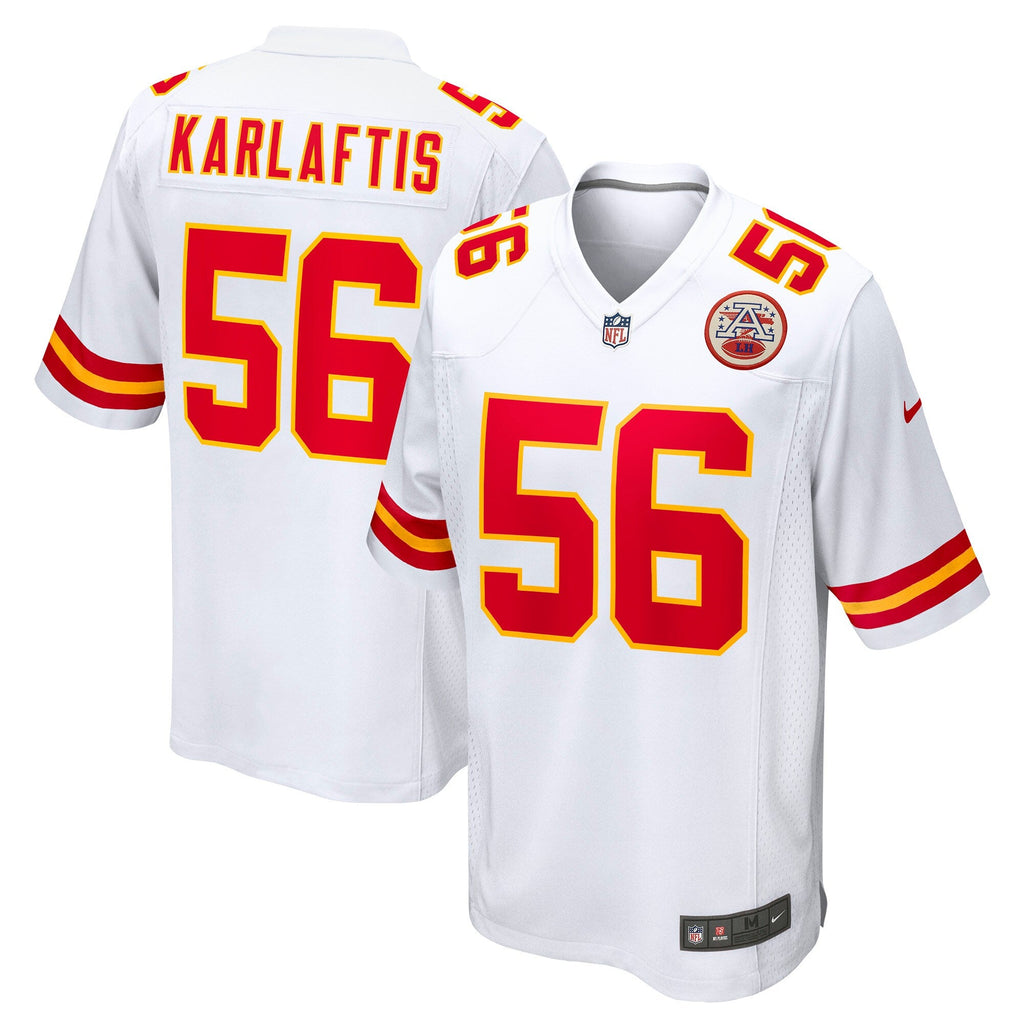Kansas City Chiefs George Karlaftis White Away Game Player Jersey product image 1, provided for visual reference and product