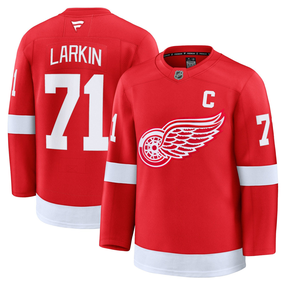 Detroit Red Wings Dylan Larkin Red Home Premium Jersey product image 1, provided for visual reference and product detail