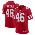 San Francisco 49ers Jon Weeks Scarlet Team Game Jersey product image 1, provided for visual reference and product detail