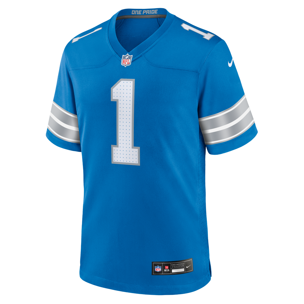 Detroit Lions Blake Miller Blue 2026 NFL Draft First Round Pick No. 17 Team Game Jersey product image 2, provided for visual