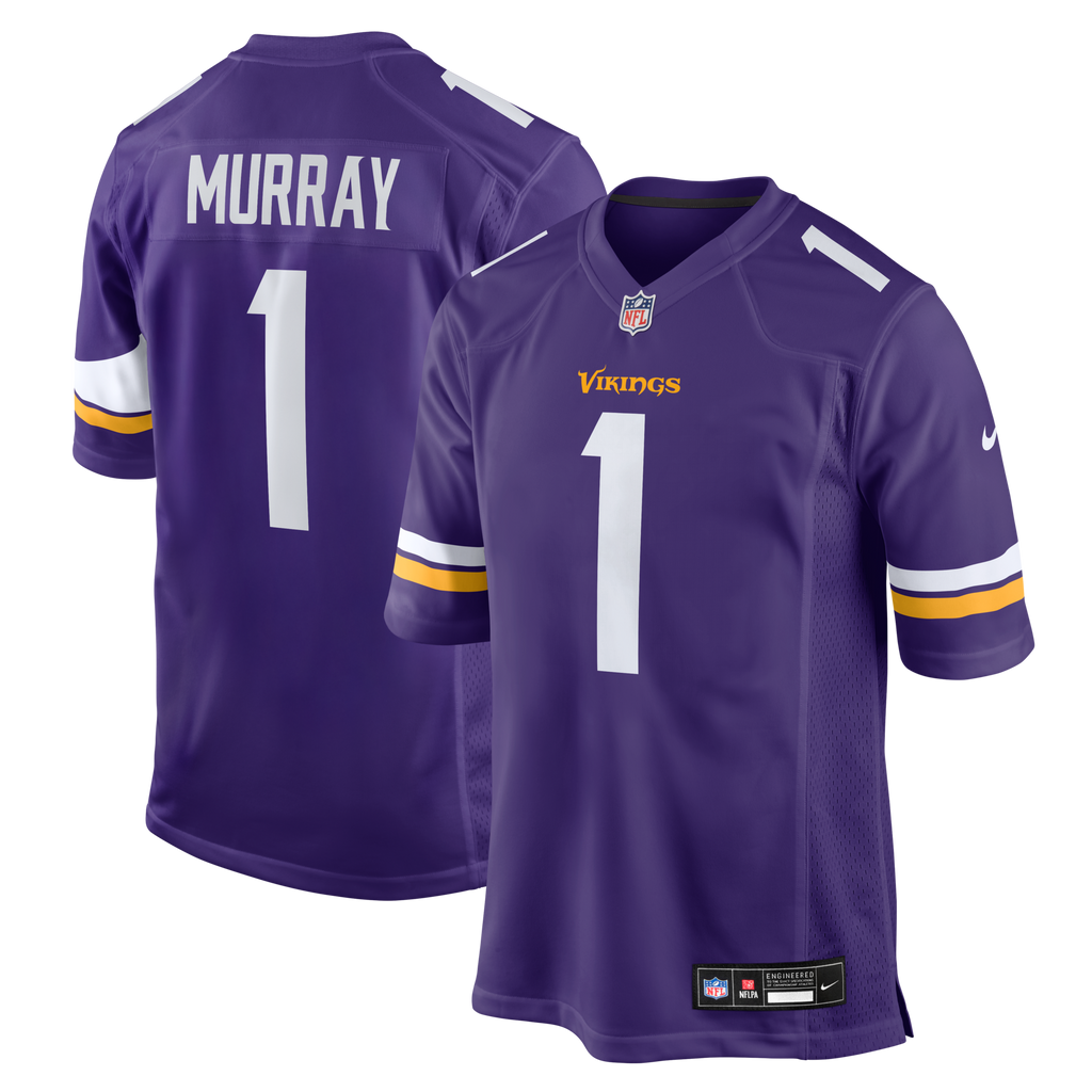 Minnesota Vikings Kyler Murray Purple Game Jersey product image 1, provided for visual reference and product detail review