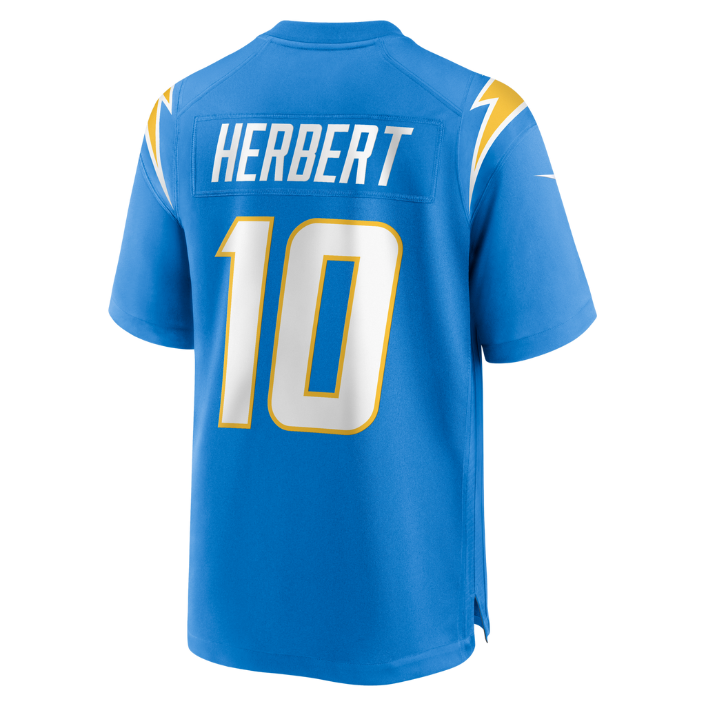 Los Angeles Chargers Justin Herbert Powder Blue Player Game Jersey product image 8, provided for visual reference and