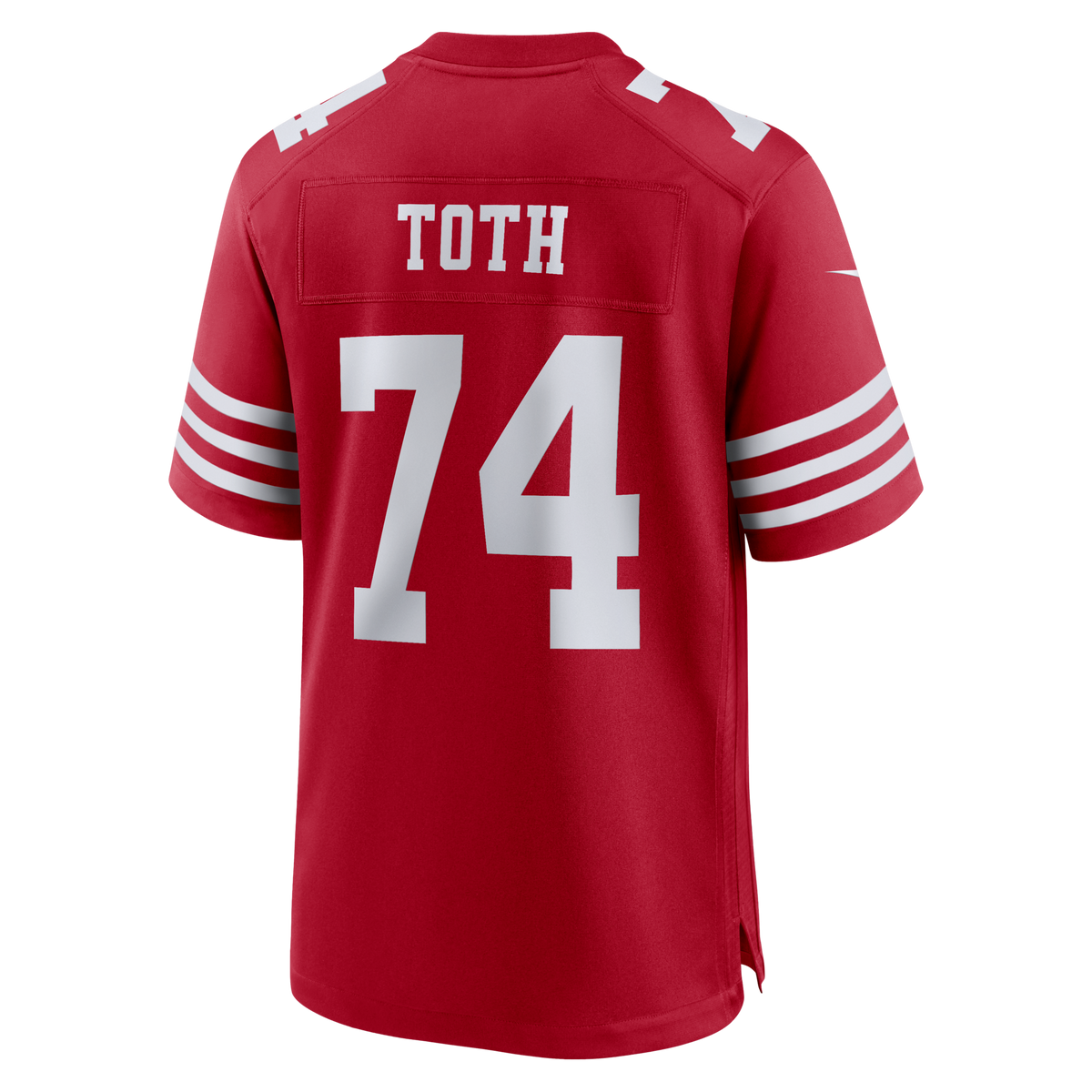 San Francisco 49ers Brett Toth Scarlet Team Game Jersey product image 3, provided for visual reference and product detail