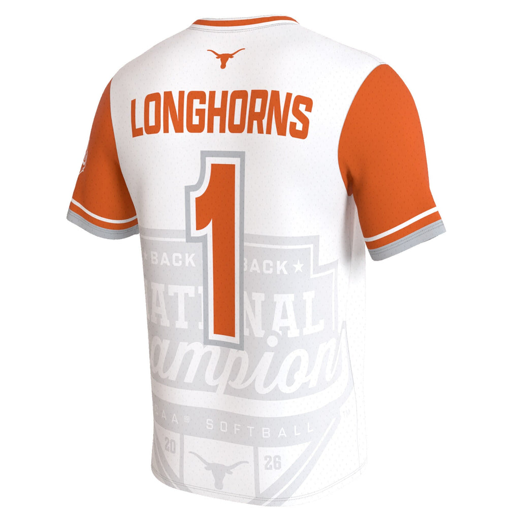 Texas Longhorns 2026 NCAA Softball National Champions Lightweight Commemorative Softball Jersey - White product image 4,