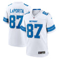 Detroit Lions Sam LaPorta White White Game Jersey product image 1, provided for visual reference and product detail review