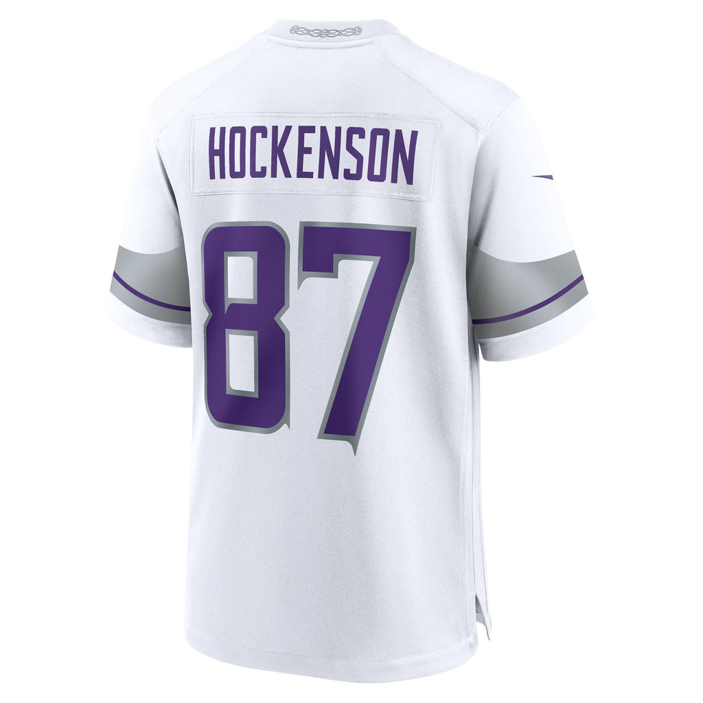 Minnesota Vikings T.J. Hockenson White Alternate Game Player Jersey product image 4, provided for visual reference and