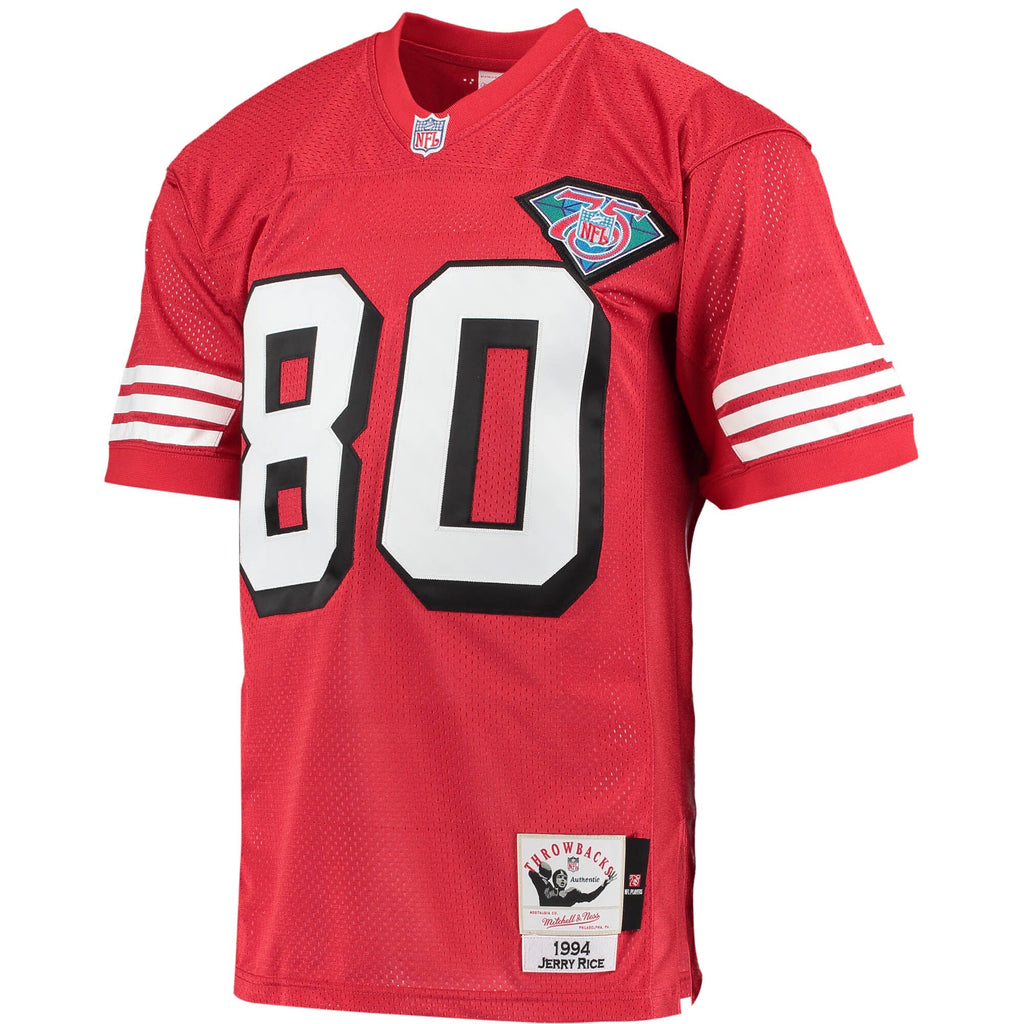 San Francisco 49ers 1994 Jerry Rice Scarlet Authentic Throwback Retired Player Jersey product image 3, provided for visual