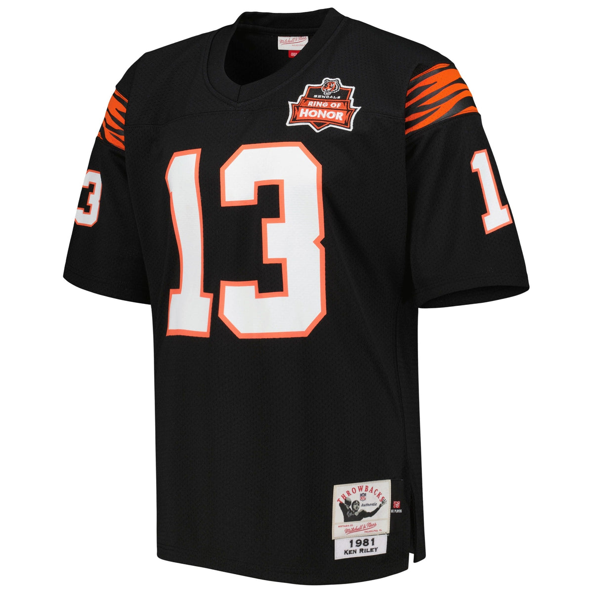 Cincinnati Bengals 1981 Ken Riley Black Authentic Throwback Retired Player Jersey product image 3, provided for visual