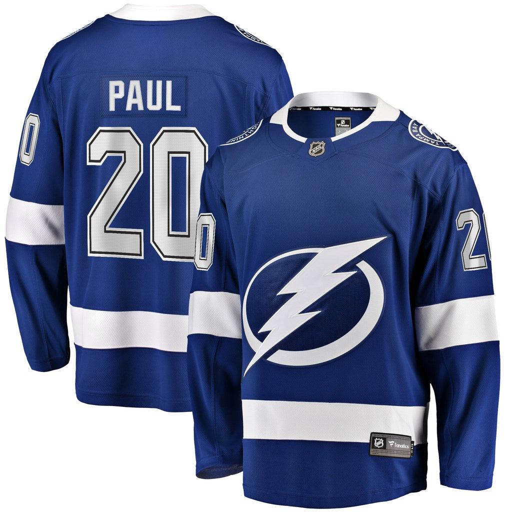 Tampa Bay Lightning Nicholas Paul Blue Home Breakaway Player Jersey product image 2, provided for visual reference and
