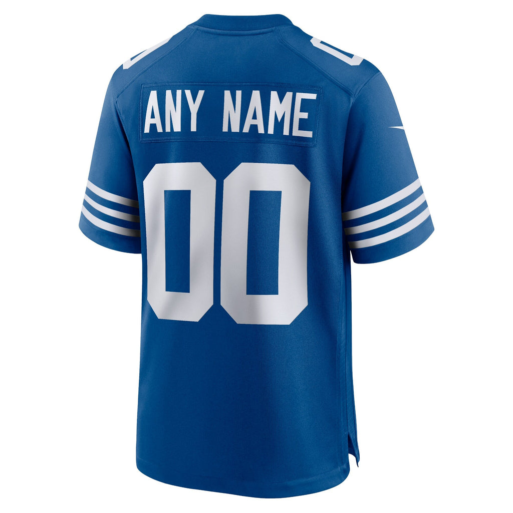 Indianapolis Colts Royal Alternate Custom Jersey product image 4, provided for visual reference and product detail review