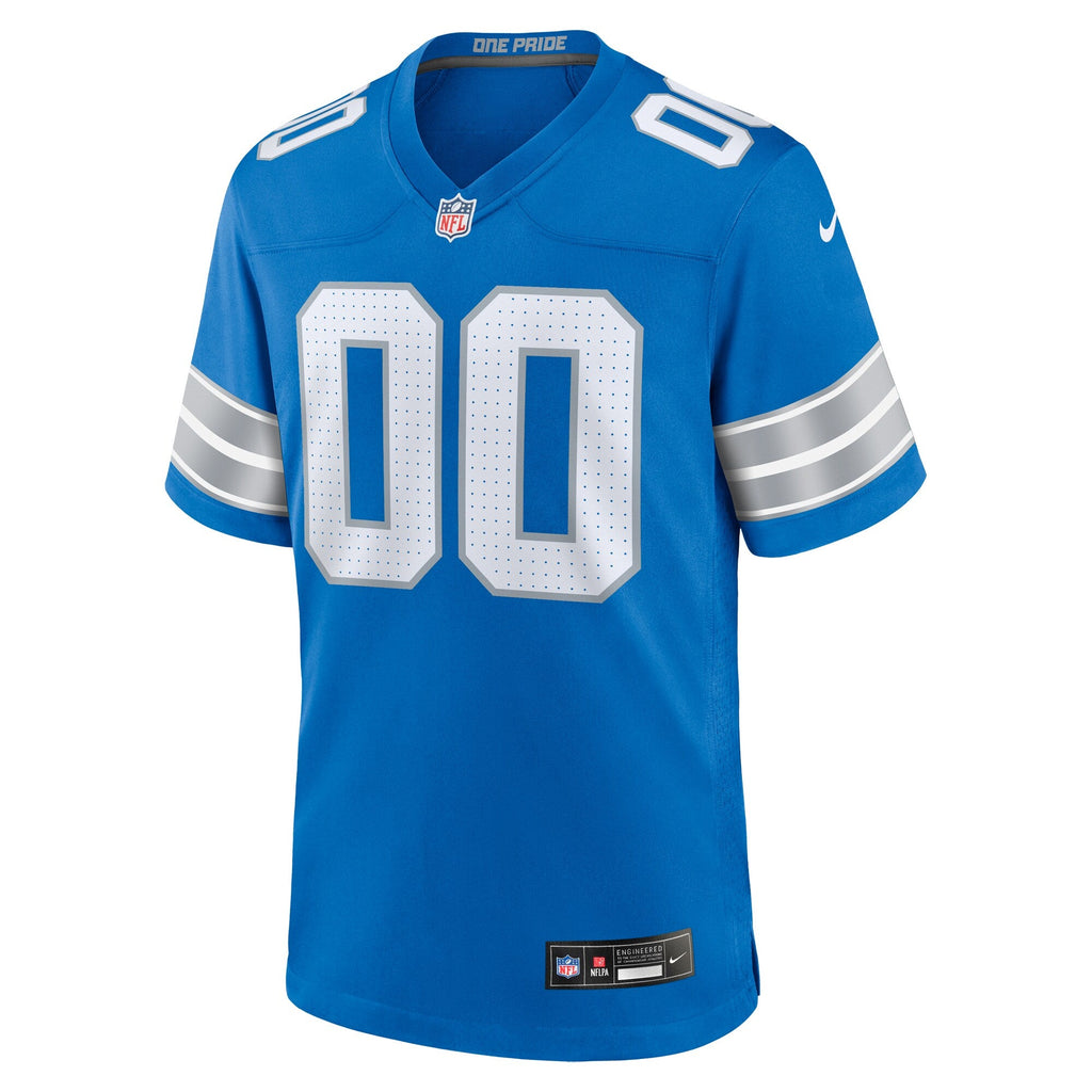 Detroit Lions Blue Custom Game Jersey product image 3, provided for visual reference and product detail review