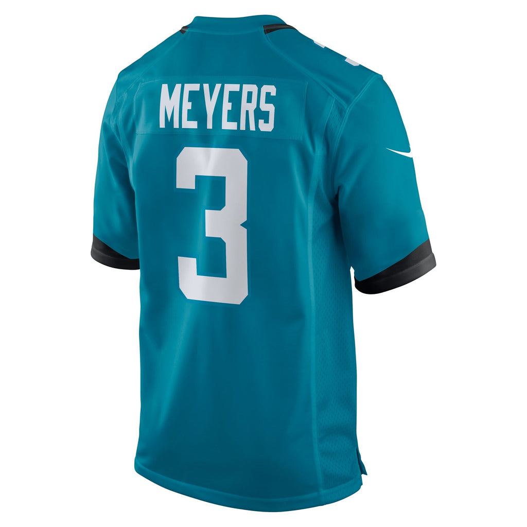Jacksonville Jaguars Jakobi Meyers Teal Team Game Jersey product image 4, provided for visual reference and product detail