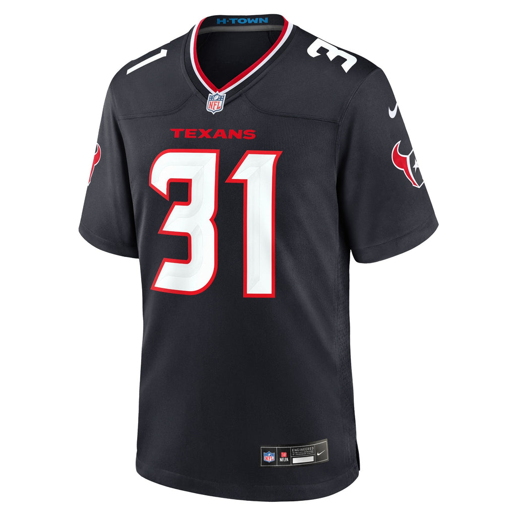 Houston Texans Dameon Pierce Navy Game Jersey product image 3, provided for visual reference and product detail review