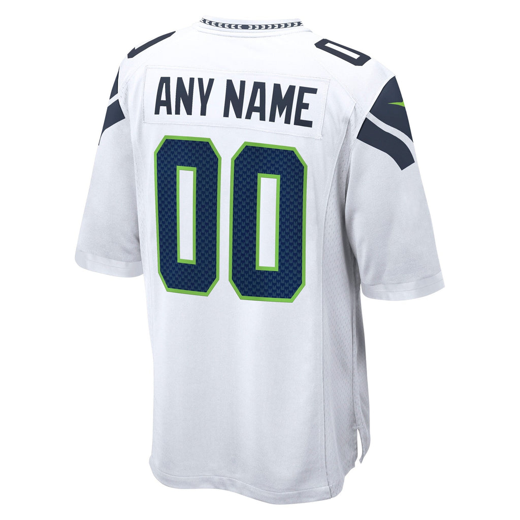 Seattle Seahawks White Custom Game Jersey product image 4, provided for visual reference and product detail review
