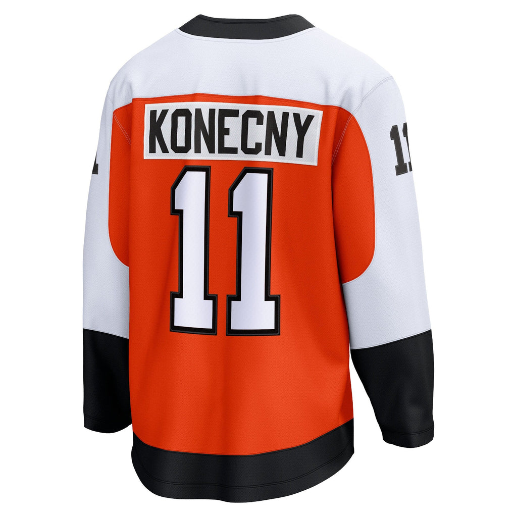 Philadelphia Flyers Travis Konecny Orange Home Breakaway Jersey product image 4, provided for visual reference and product