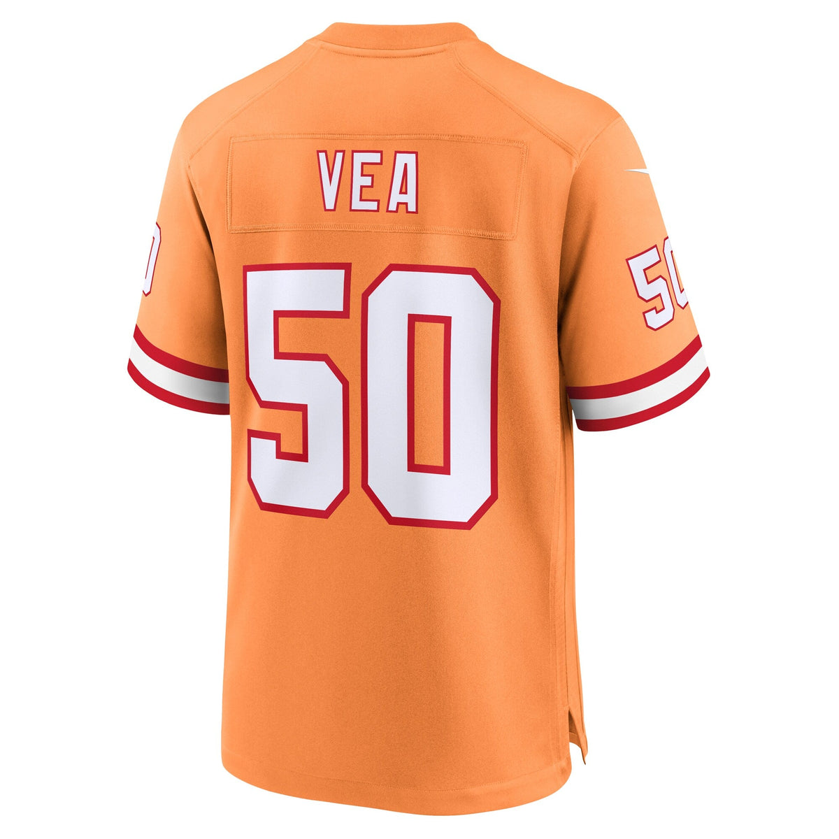 Tampa Bay Buccaneers Vita Vea Orange Throwback Game Jersey product image 4, provided for visual reference and product detail