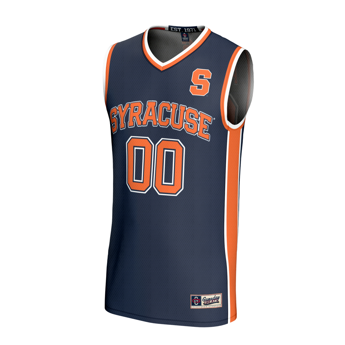 Syracuse Orange Lightweight Collegiate Basketball NIL Pick-A-Player Fashion Jersey - Navy product image 3, provided for