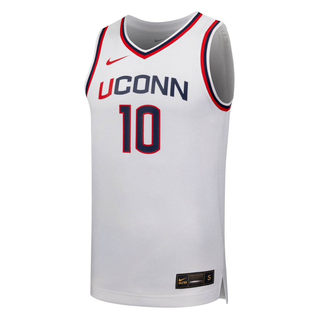 #10 UConn Huskies Replica Basketball Jersey - White product image 3, provided for visual reference and product detail review