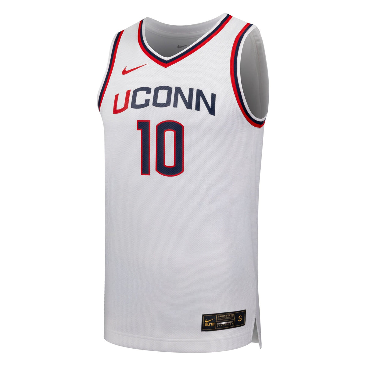 #10 UConn Huskies Replica Basketball Jersey - White product image 3, provided for visual reference and product detail review