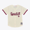 Texas A&M Aggies Mesh Button-Up Batting Practice Baseball Jersey - Cream product image 1, provided for visual reference and