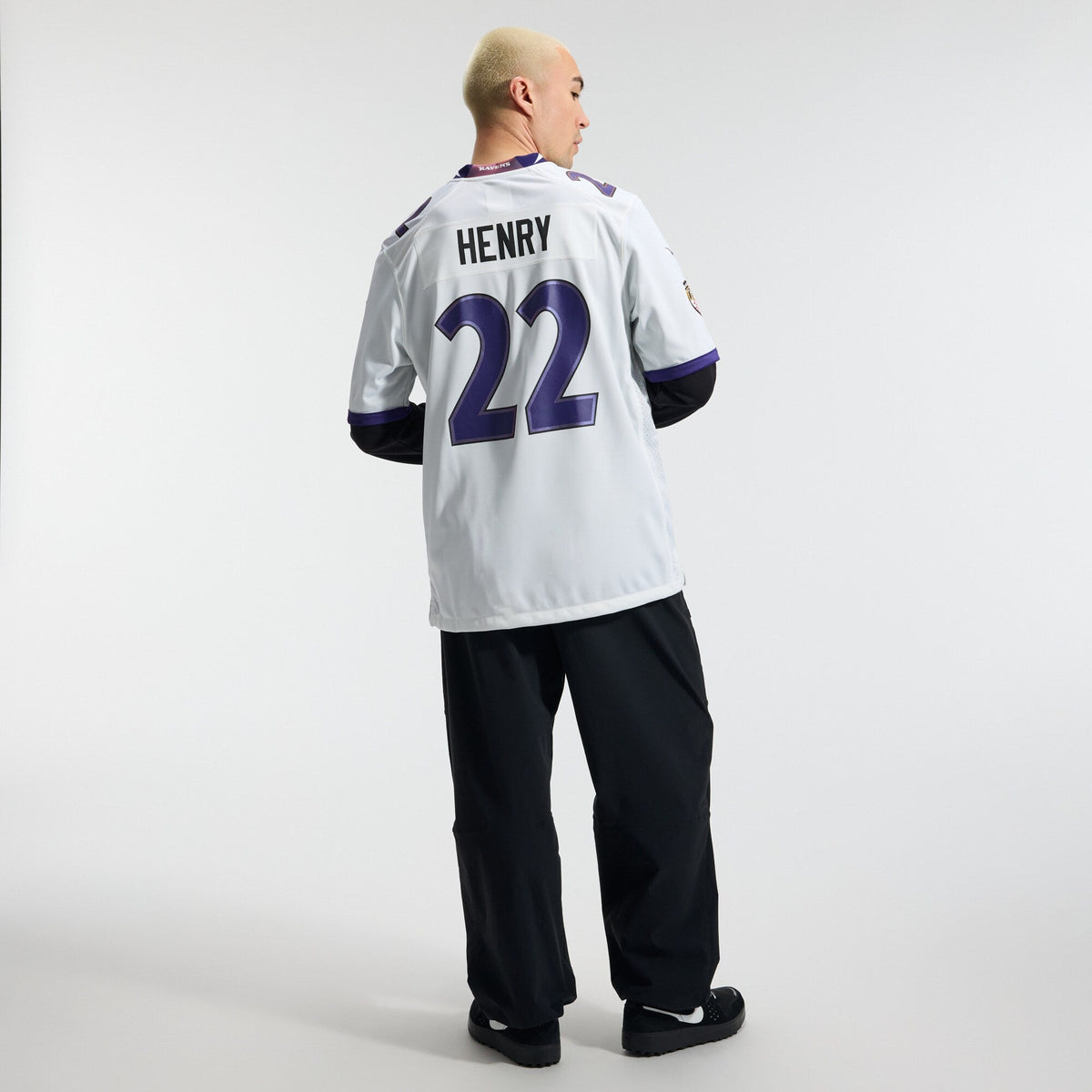 Baltimore Ravens Derrick Henry White Game Jersey product image 6, provided for visual reference and product detail review